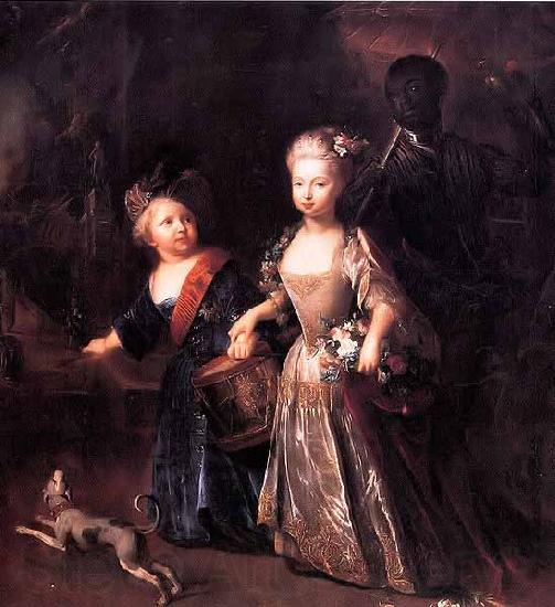 antoine pesne Frederick the Great as a child with his sister Wilhelmine France oil painting art